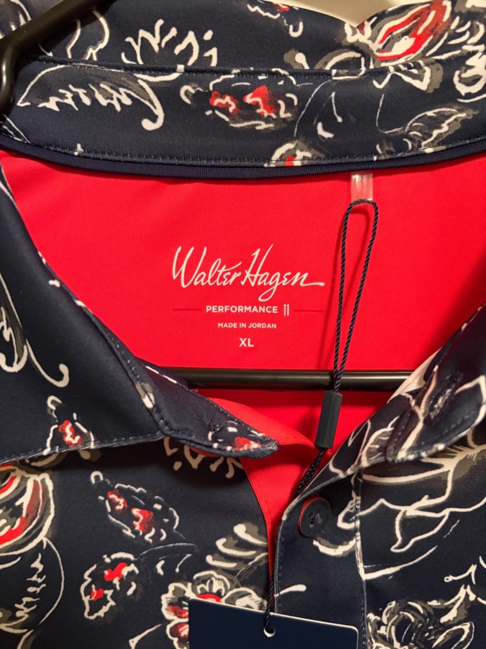 Walter Hagen Men’s Polo. “Scroll Flourishes Navy”. Size XL. New with tags - Picture 7 of 8